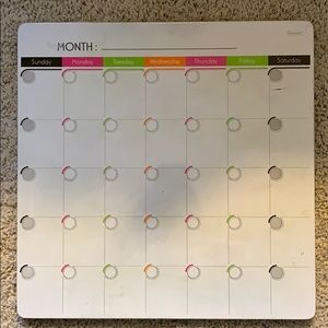 Whiteboard magnetic calendar